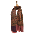 Sjal, Scarf, lila med blommor.