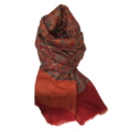 Sjal, Scarf i röda och orange blommor. - Image 3