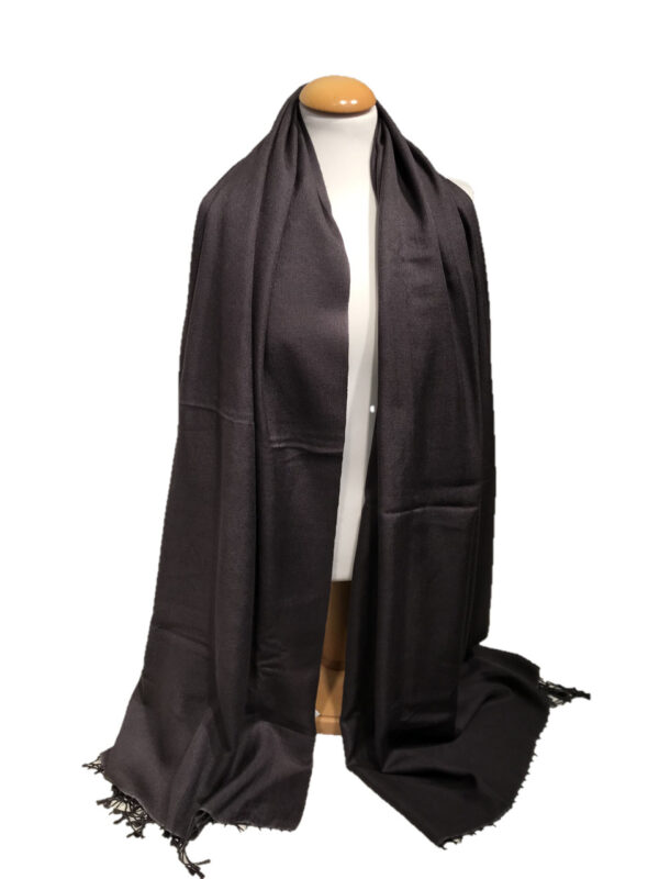 Pashmina och Siden, mörk grå med brun nyans