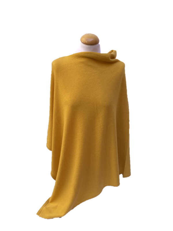 Cashmere poncho, gul färg - Image 2