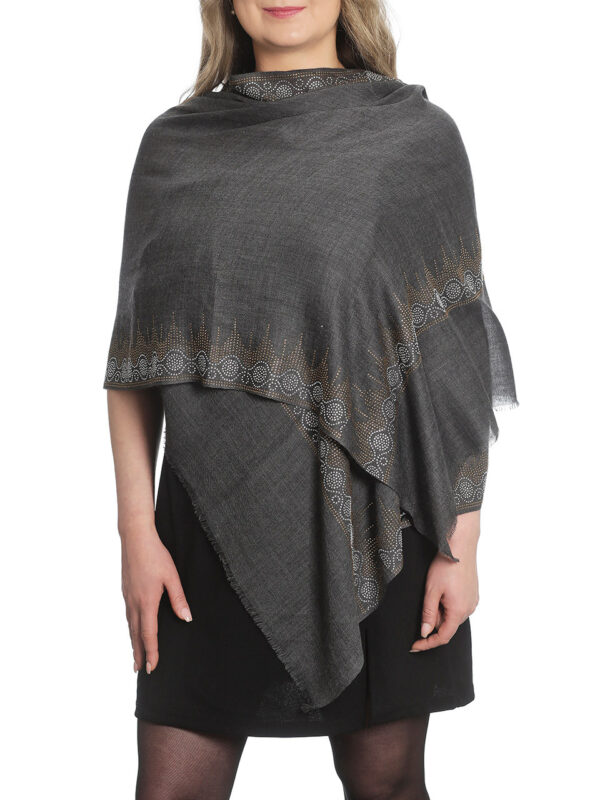 Sjal, Scarf Fin Ull, Svart