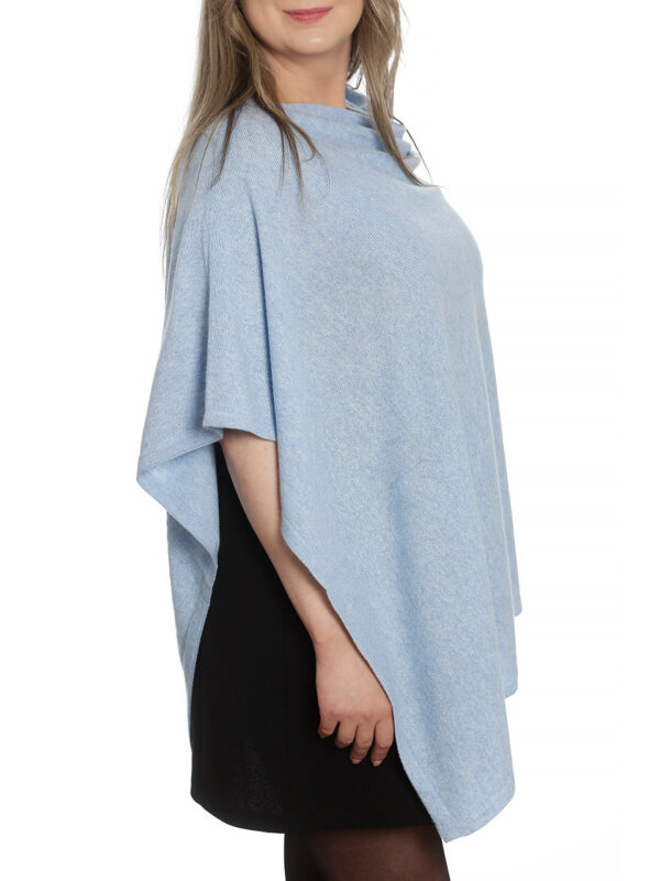 Cashmere Poncho, Ljus blå - Image 2