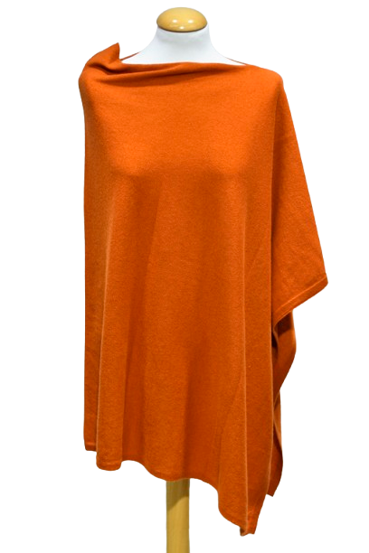 Cashmere poncho, Orange